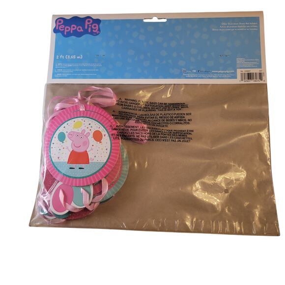 Peppa Pig Party Decor Kit Scene Setters Banner Swirl Hanging Props 31pc Bundle - Picture 12 of 16